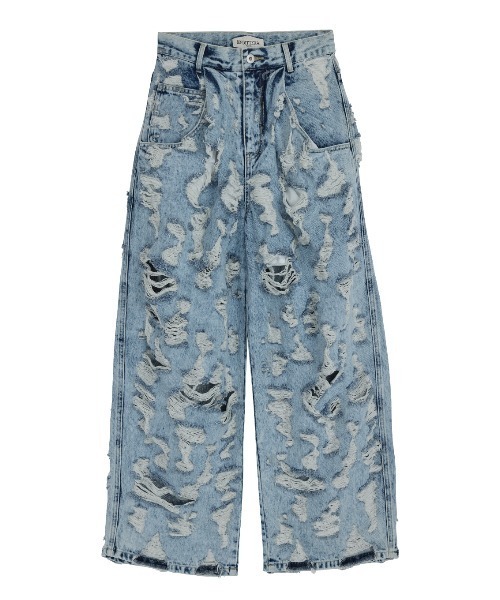 ジーンズ デニム デニムパンツ MEDI MAX DAMAGE DENIM レディースの画像
