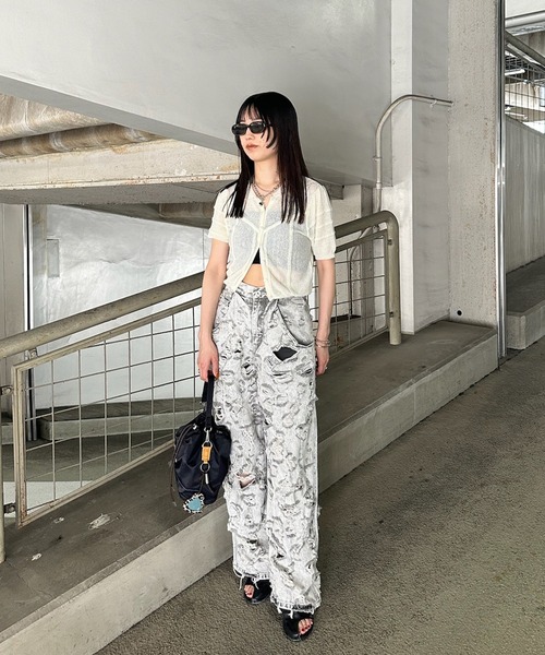 ジーンズ デニム デニムパンツ MEDI MAX DAMAGE DENIM レディースの画像
