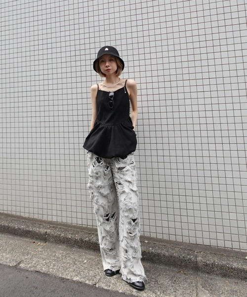 ジーンズ デニム デニムパンツ MEDI MAX DAMAGE DENIM レディースの画像