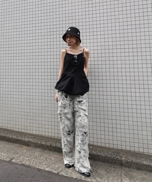 ジーンズ デニム デニムパンツ MEDI MAX DAMAGE DENIM レディースの画像