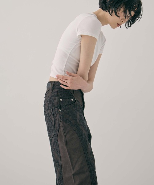 ワイドパンツ ジーンズ デニム デニムパンツ レディースの画像