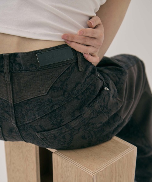 ワイドパンツ ジーンズ デニム デニムパンツ レディースの画像