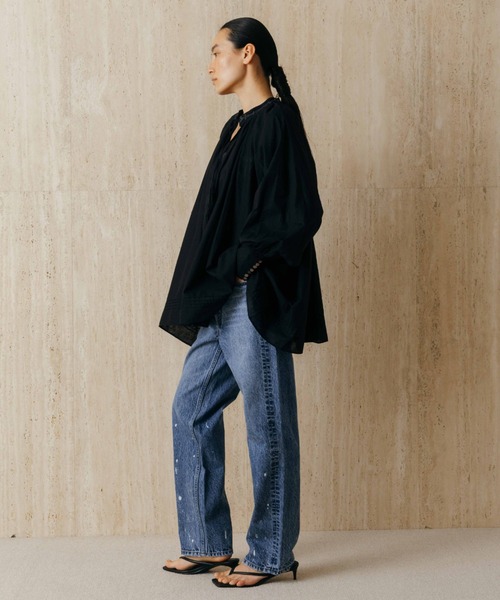 ワイドパンツ ジーンズ デニム デニムパンツ PAINTING JEANS/ペインティングジーンズ レディースの画像