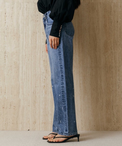 ワイドパンツ ジーンズ デニム デニムパンツ PAINTING JEANS/ペインティングジーンズ レディースの画像