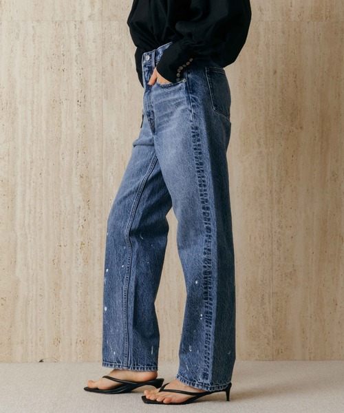 ワイドパンツ ジーンズ デニム デニムパンツ PAINTING JEANS/ペインティングジーンズ レディースの画像