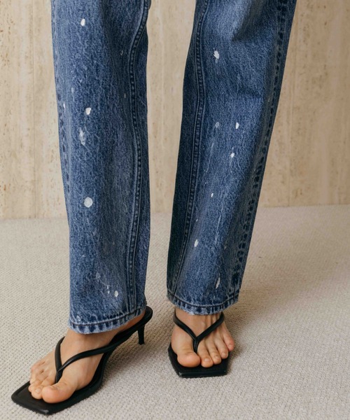 ワイドパンツ ジーンズ デニム デニムパンツ PAINTING JEANS/ペインティングジーンズ レディースの画像