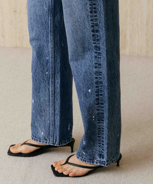 ワイドパンツ ジーンズ デニム デニムパンツ PAINTING JEANS/ペインティングジーンズ レディースの画像