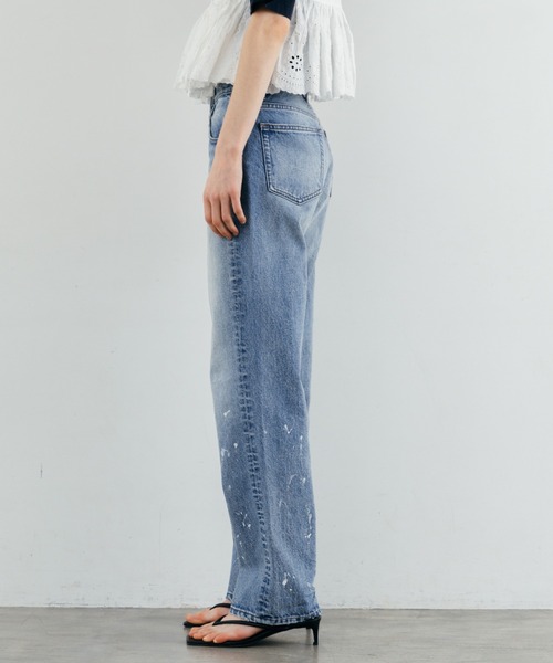ワイドパンツ ジーンズ デニム デニムパンツ PAINTING JEANS/ペインティングジーンズ レディースの画像
