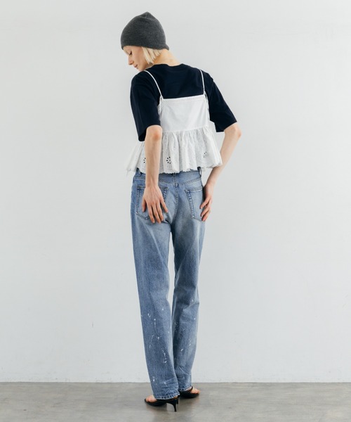 ワイドパンツ ジーンズ デニム デニムパンツ PAINTING JEANS/ペインティングジーンズ レディースの画像