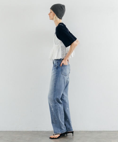 ワイドパンツ ジーンズ デニム デニムパンツ PAINTING JEANS/ペインティングジーンズ レディースの画像