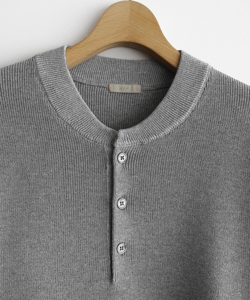 「WYM LIDNM」 7分袖ニット S グレー メンズ_画像5