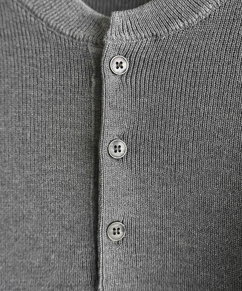 「WYM LIDNM」 7分袖ニット S グレー メンズ_画像6