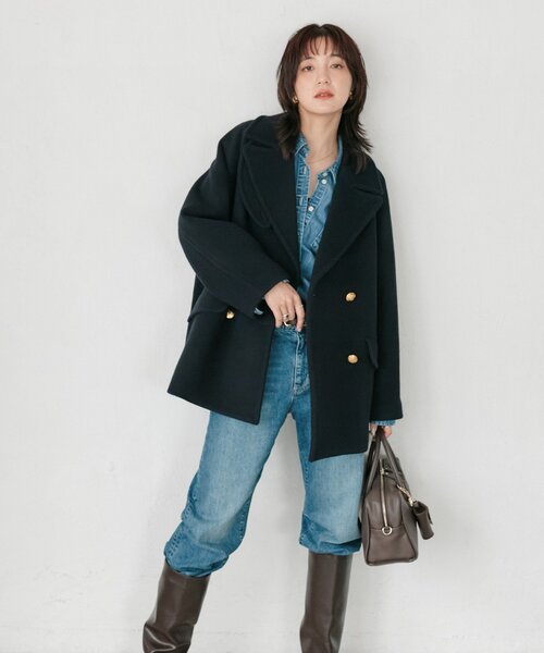 年内最終お値下げ♪☆新品未使用品☆【リヴドロワ】ラグラン ピーコート♪ RIVE DROITE（リヴドロワ） ピーコート pコート 「リバイバル/新色追加