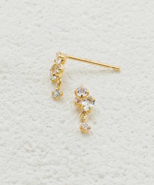 「ESTELLE」 ピアス（両耳用） - イエローゴールド レディース_画像4