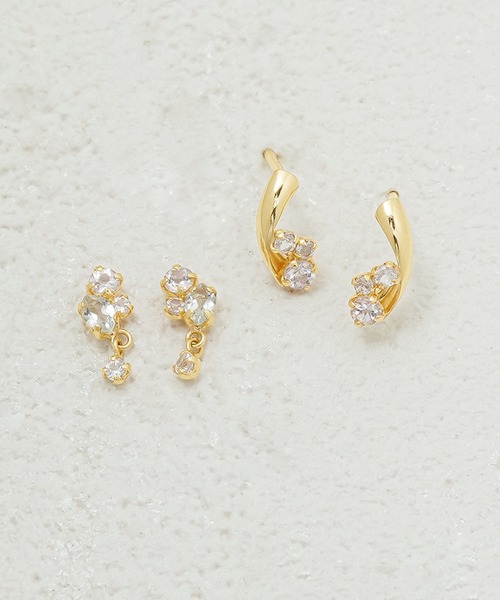 「ESTELLE」 ピアス（両耳用） - イエローゴールド レディース_画像5