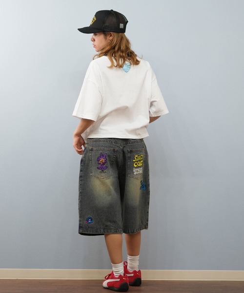 「SANTA CRUZ」 デニムハーフパンツ M グリーン レディース_画像6