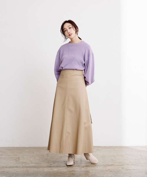 ur's（ユアーズ） スカート フェイクレザーフレアスカート : ZOZOTOWN