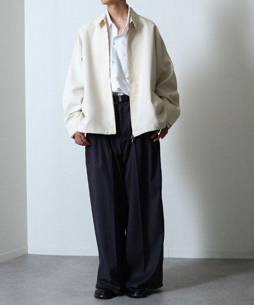 サテン ルーズジャケット S〜L Nilway ブルゾン アウター ルーズシルエット Dバックル ダブル
