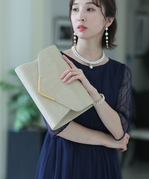 PourVous（プールヴー） クラッチバッグ パーティーバッグ ラメ