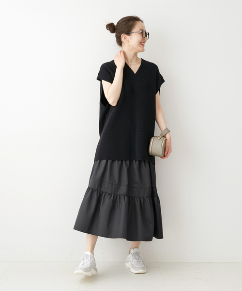 IENA スカート ＆NAVY デザインティアードスカート◇ : ZOZOTOWN