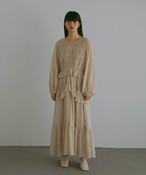 【新品タグ付き】Casafline コットンシフォンギャザードレス コットンシフォンギャザードレス | CASA FLINE公式通販 rumors
