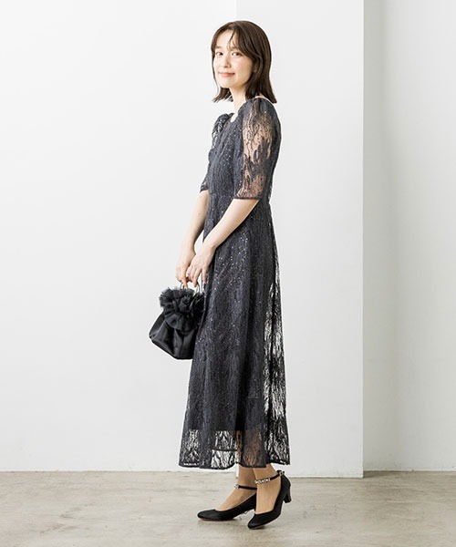 kaene ドレス 「kaene」スパンコール刺繍ドレス/ワンピース/結婚