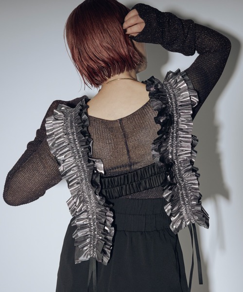 Ezick サスペンダー Multi-layered 2way フリルハーネス レディース