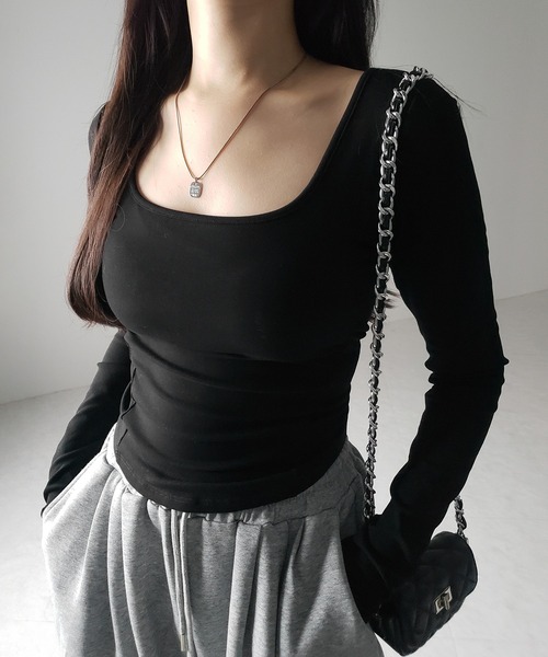 裏起毛カットソー me+em select（ミームセレクト） tシャツ 「 裏起毛 ／ カップ付き