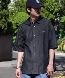 GERRY（ジェリー） シャツ 半袖 4.5ozデニム ワンポイント刺繍