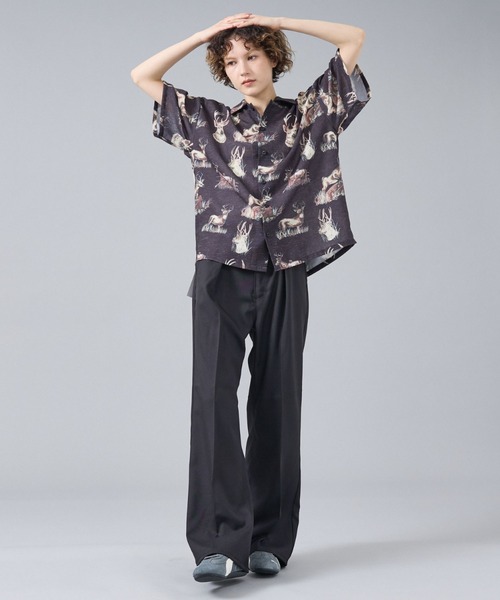 ワイドパンツ スラックス 「WEB限定」WRANGLER WRANCHER WIDE/ランチャー フレア ワイドパンツ メンズ レディースの画像