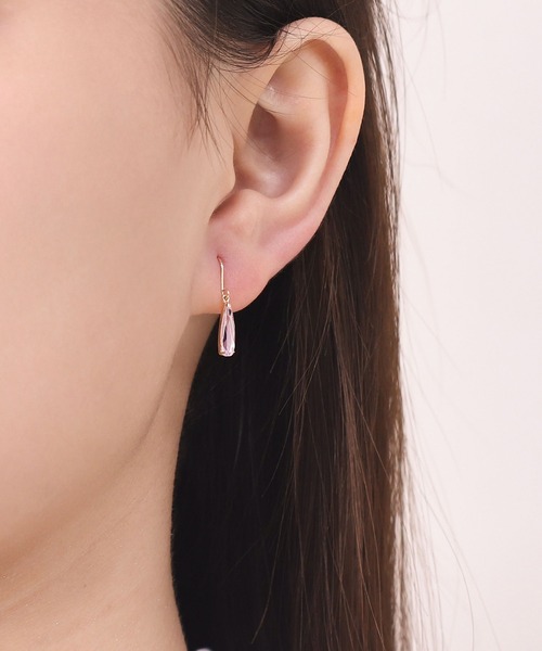 ESTELLE（エステール） ピアス K10 イエローゴールド ピンクアメジスト