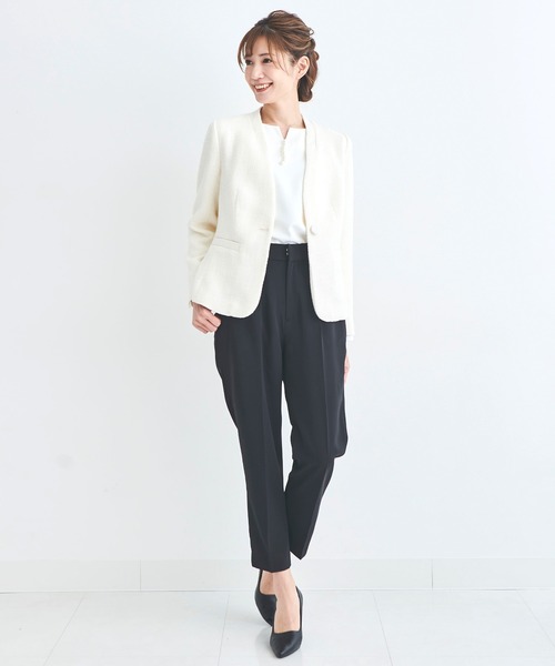 【未使用】DoCLASSE ドゥクラッセ　リボンツイード　パンツスーツ　セット DRESS LAB セットアップ 「手洗い可能/セットアップ」ツイード
