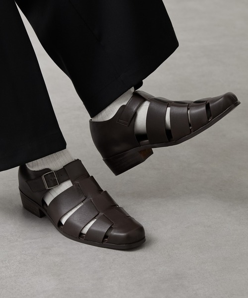 CALLNE サンダル 「CALLNE」Real Leather Squaretoe Gluca Heelsandal