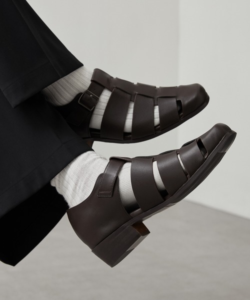 CALLNE サンダル 「CALLNE」Real Leather Squaretoe Gluca Heelsandal