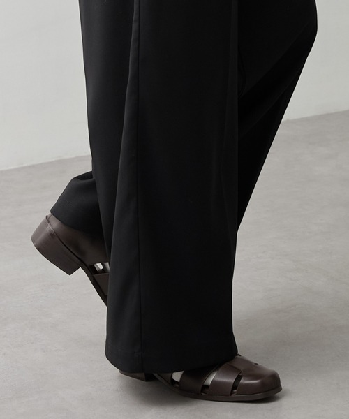 CALLNE 本革スクエアトゥグルカヒールサンダル CALLNE サンダル 「CALLNE」Real Leather Squaretoe Gluca Heelsandal