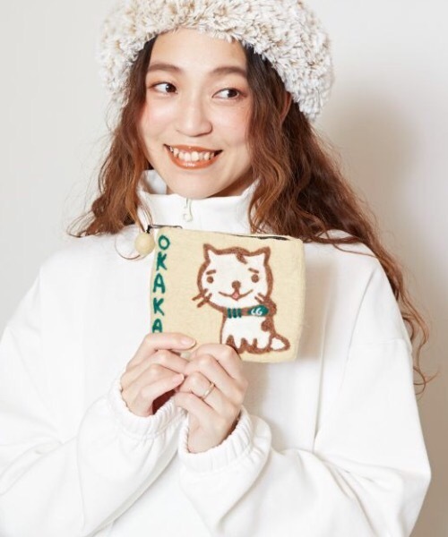 ポーチ 「チャイハネ」さすらいネコおかか 友達フェルトポーチ 