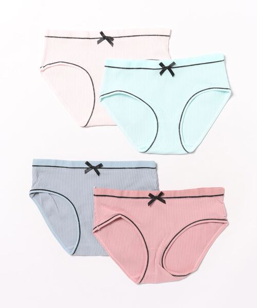 Lace Ladies（レースレディース） ショーツ 「4枚セット」 配色ライン
