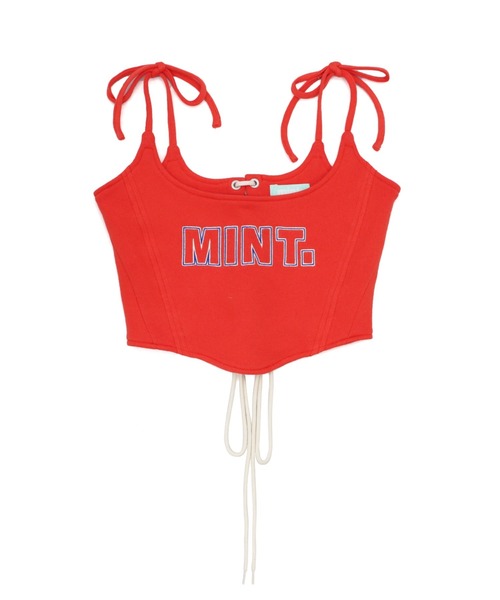 キャミソール logo corset top orange.