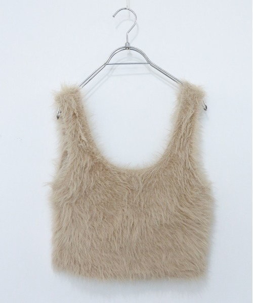 ベスト シャギーニットキャミソール レディース