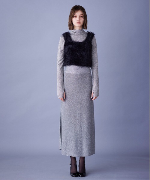 ベスト シャギーニットキャミソール レディース