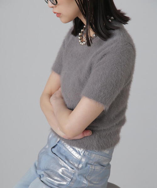 「DES PRES」 半袖ニット FREE ブルー レディース DES PRES 「DES PRES」 半袖ニット FREE ブルー レディース
