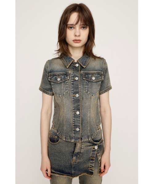 ブラウス シャツ OVERDYE COMPACT CROP TOPS-BE オーバーダイ コンパクト クロップ トップス ビーイー / セットアップ可 SLY ブラウス シャツ OVERDYE COMPACT CROP TOPS-BE オーバー