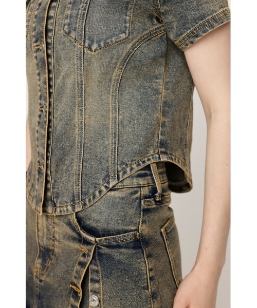 ブラウス シャツ OVERDYE COMPACT CROP TOPS-BE オーバーダイ コンパクト クロップ トップス ビーイー / セットアップ可 SLY ブラウス シャツ OVERDYE COMPACT CROP TOPS-BE オーバー