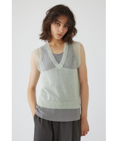 トップス soyy. Minimal mohair vest(GRAY) soyy. Minimal mohair vest(GRAY) Handmade Sweater Vest, Hand Knit