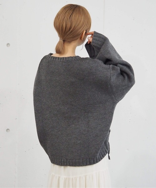 とち様　RDドロストブルー38 tiptop+pocket｜tiptop/フロントドロストニットプルオーバー