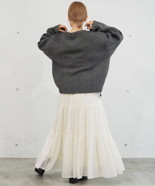 とち様　RDドロストブルー38 tiptop+pocket｜tiptop/フロントドロストニットプルオーバー