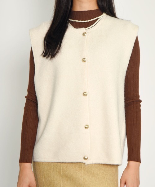 LARDINI ニットベスト ジレ 春夏 ベージュ 干場 戸賀 LARDINI ニット