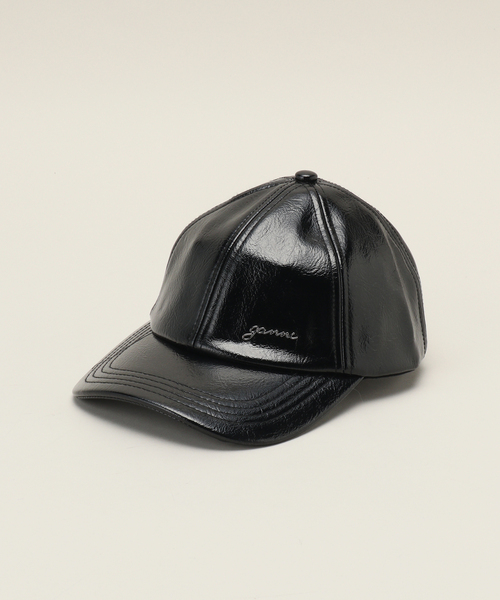 GANNI【ガニー】 ロゴキャップ GANNI(ガニー)｜ロゴ キャップ/ブラック の通販｜ELLESHOP