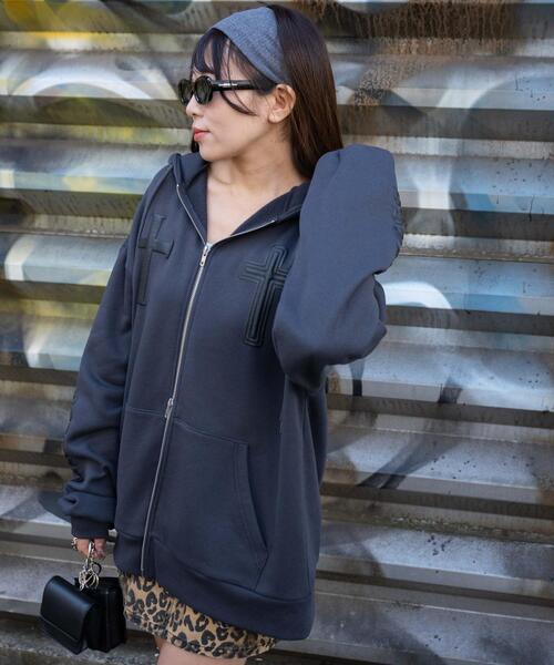 WEGO（ウィゴー） パーカー WEGO/グラフィック裏起毛ZIPビッグパーカー