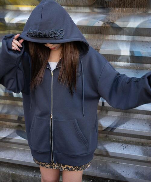 WEGO（ウィゴー） パーカー WEGO/グラフィック裏起毛ZIPビッグパーカー